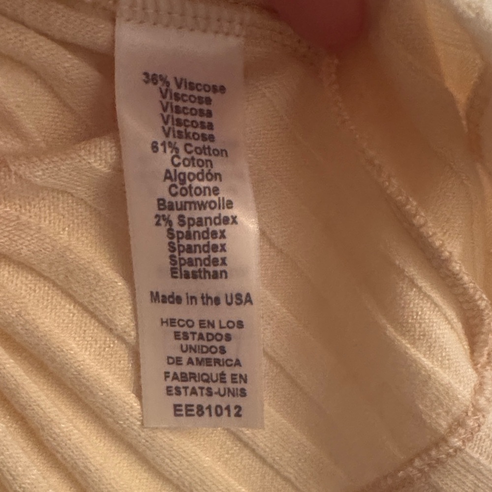 Michael Stars Beige Ribbed Knit Top - Picture 4 of 6